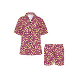 Popcorn Pattern Print Design 02 Women's V-Neck Short Pajama Set