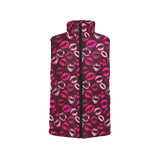 Lips Pattern Print Design 03 Women's Padded Vest
