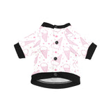 Hand drawn ice cream pattern All Over Print Pet Dog Round Neck Fuzzy Shirt