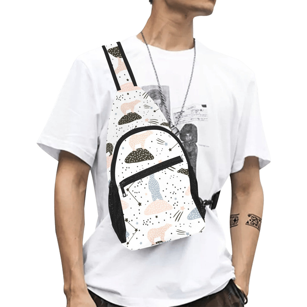 Polar bears star poka dot pattern All Over Print Chest Bag