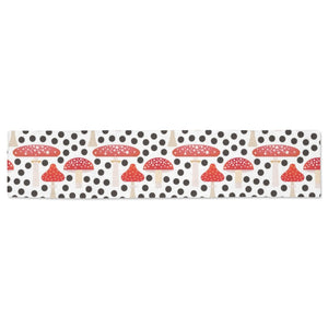 Red mushroom dot pattern Table Runner