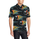 Bowling balls flame pattern Men's All Over Print Polo Shirt
