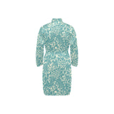 Classic Hand drawn Grape pattern Men's Long Sleeve Belted Night Robe