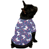 Colorful butterfly flower pattern.eps All Over Print Pet Dog Round Neck Fuzzy Shirt