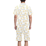 Golden Retriever Pattern Print Design 04 Men's V-Neck Short Pajama Set