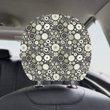 Gear Pattern Print Design 02 Car Headrest Cover