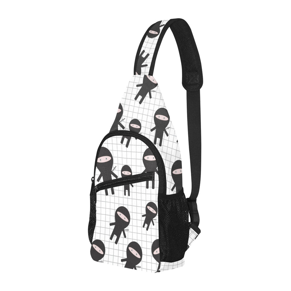 Ninja pattern plaid background All Over Print Chest Bag