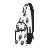 Ninja pattern plaid background All Over Print Chest Bag