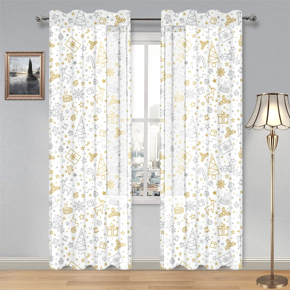 Christmas tree Christmas element Silver gold patte Gauze Curtain