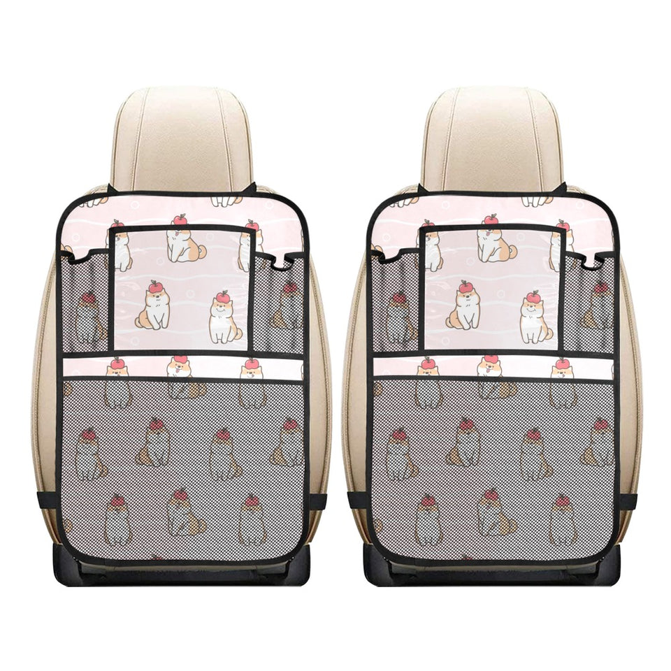 Cute Shiba Inu Dog Apple pattern Car Seat Back Organizer