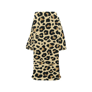 Leopard print design pattern Blanket Robe with Sleeves