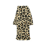 Leopard print design pattern Blanket Robe with Sleeves