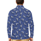 Seagull Pattern Print Design 03 Men's Long Sleeve Polo Shirt
