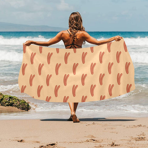 Sausage Pattern Print Design 03 Beach Towel