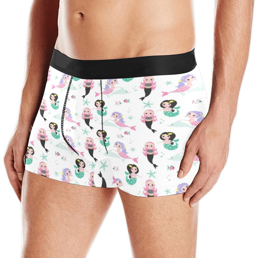 cute mermaid dolphin fish starfish pattern Men's All Over Print Boxer Briefs Men's Underwear