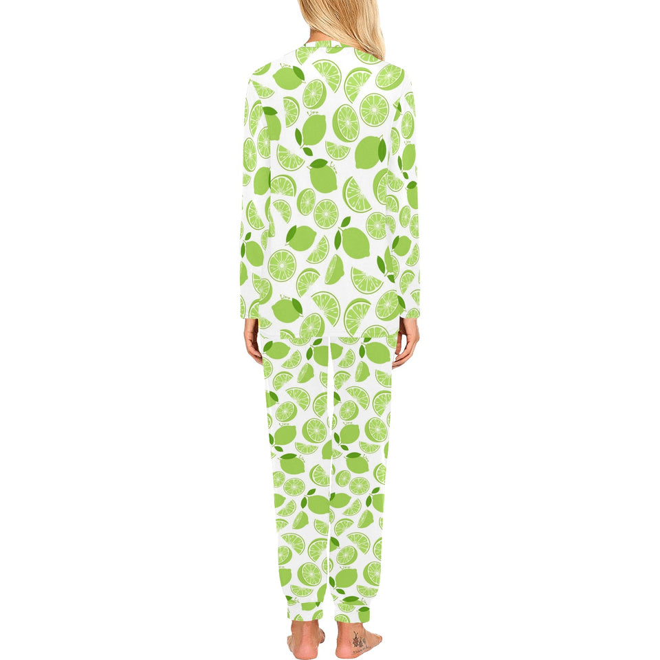 Lime design pattern Women's All Over Print Pajama Set