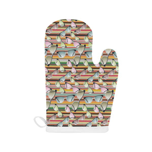 Sun Glasses Pattern Print Design 02 Heat Resistant Oven Mitts