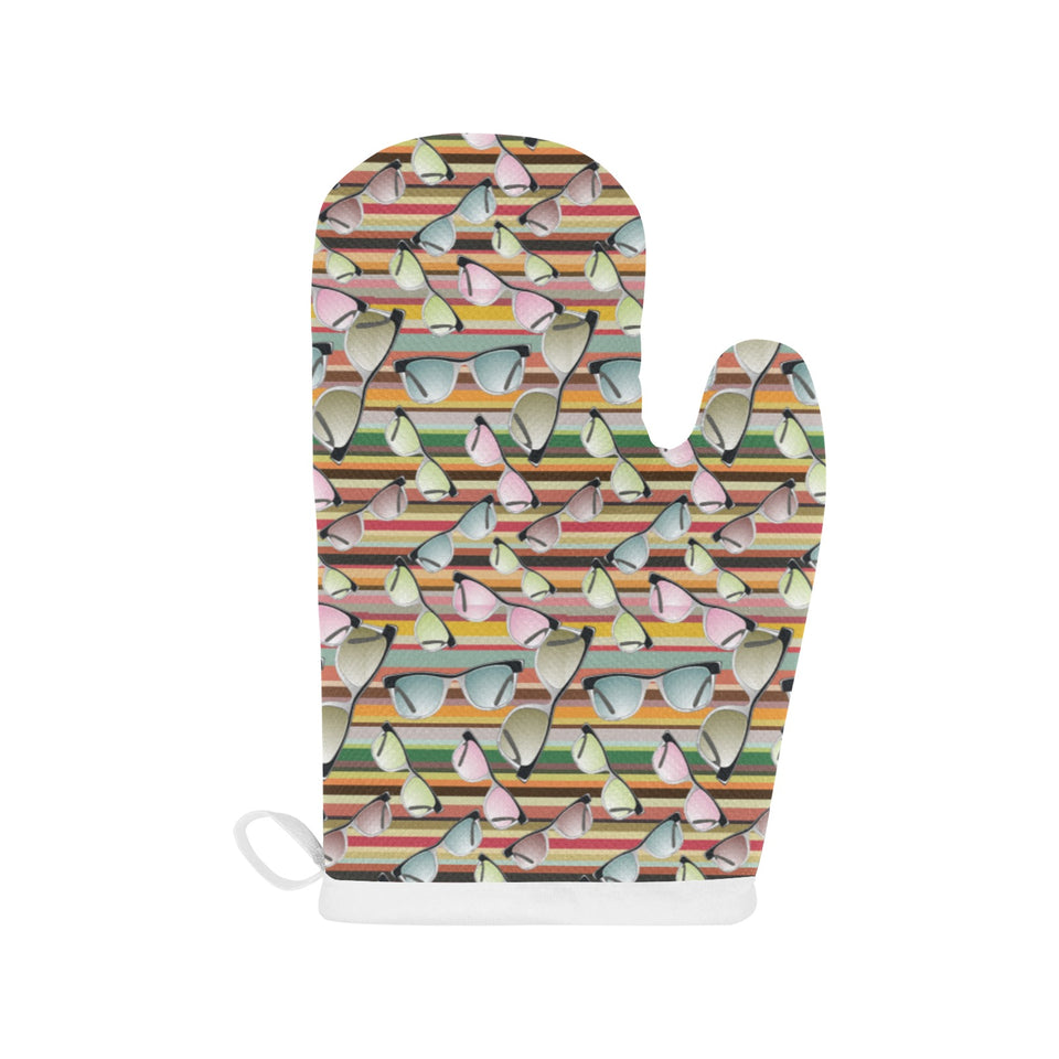 Sun Glasses Pattern Print Design 02 Heat Resistant Oven Mitts