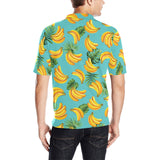 Banana Palm Leaves pattern background Men's All Over Print Polo Shirt
