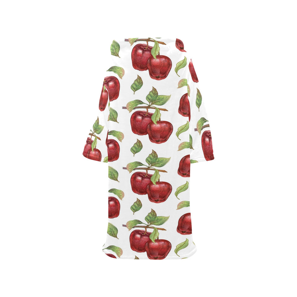 Red apples pattern Blanket Robe with Sleeves