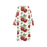 Red apples pattern Blanket Robe with Sleeves