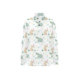 Cute Rhino pattern Women's Long Sleeve Polo Shirt