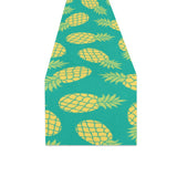 Pineapples pattern green background Table Runner