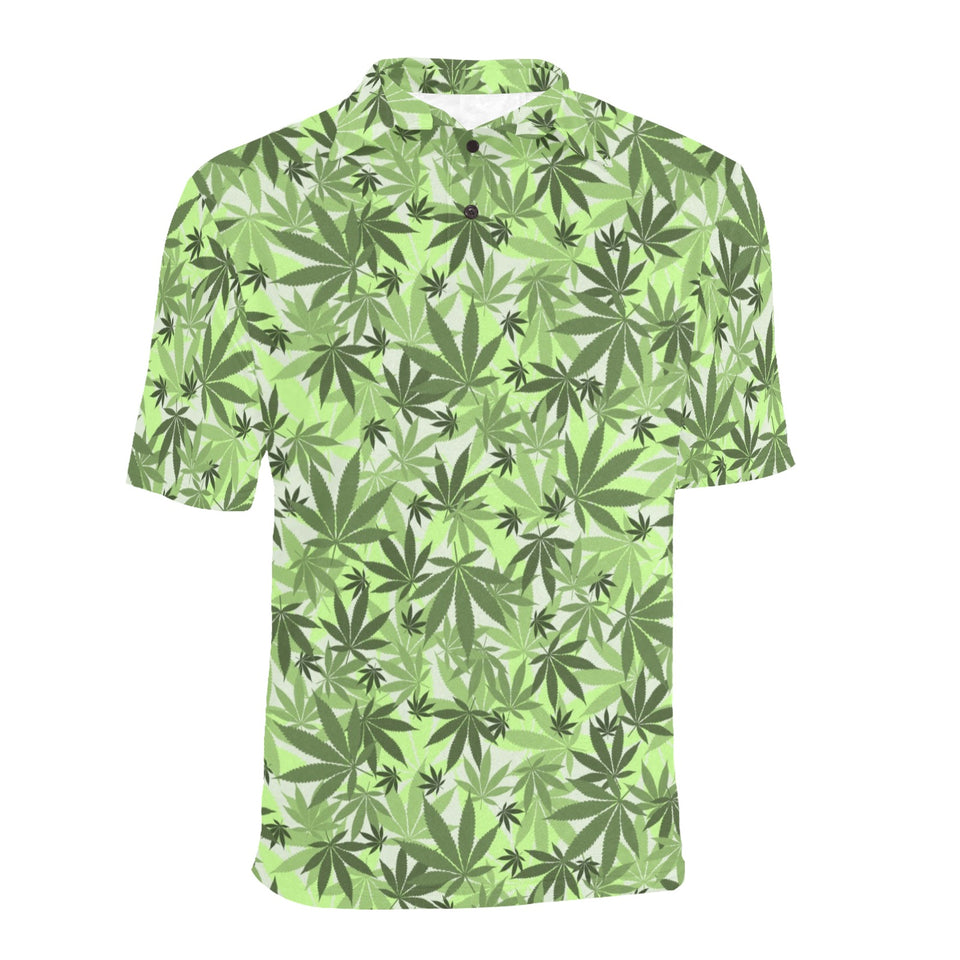 Canabis Marijuana Weed Pattern Print Design 01 Men's All Over Print Polo Shirt