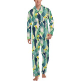 Toucan tropical leaves design pattern Men's Long Pajama Set