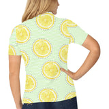 slice of lemon pattern Women's All Over Print Polo Shirt