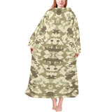 Light Green camouflage pattern Blanket Robe with Sleeves