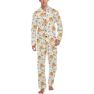 Lion Pattern Print Design 04 Men's Long Pajama Set