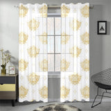 Gold Ornamental lotue waterlily symbol pattern Gauze Curtain