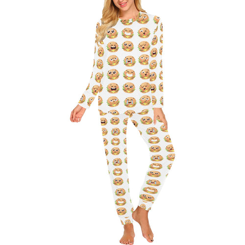 Hamburger Pattern Print Design 04 Women's All Over Print Pajama Set