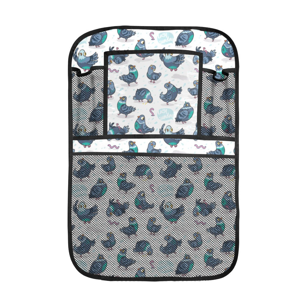 Pigeon Pattern Print Design 02 Car Seat Back Organizer