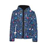 Music Notes Pattern Print Design 03 Kids' Boys' Girls' Padded Hooded Jacket