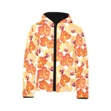 Orange yellow orchid flower pattern background Kids' Boys' Girls' Padded Hooded Jacket