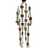 colorful apples leave zebra stripe Men's Long Pajama Set