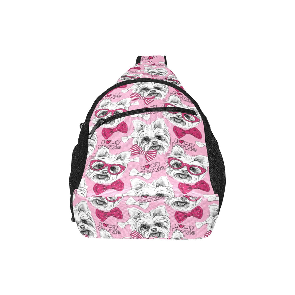 Yorkshire Terrier Pattern Print Design 03 All Over Print Chest Bag
