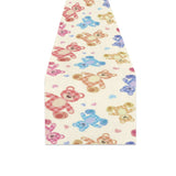 Teddy Bear Pattern Print Design 05 Table Runner