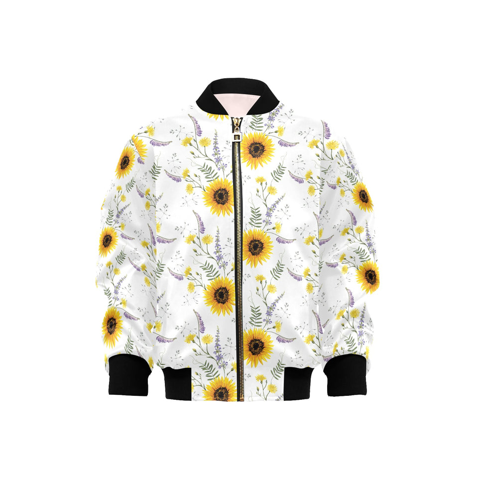 beautiful sunflowers pattern Kids' Boys' Girls' Bomber Jacket