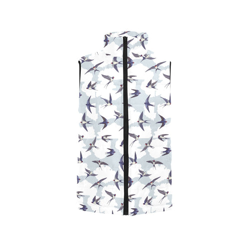Swallow Pattern Print Design 05 Women's Padded Vest
