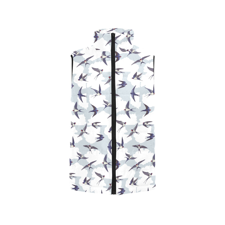 Swallow Pattern Print Design 05 Women's Padded Vest