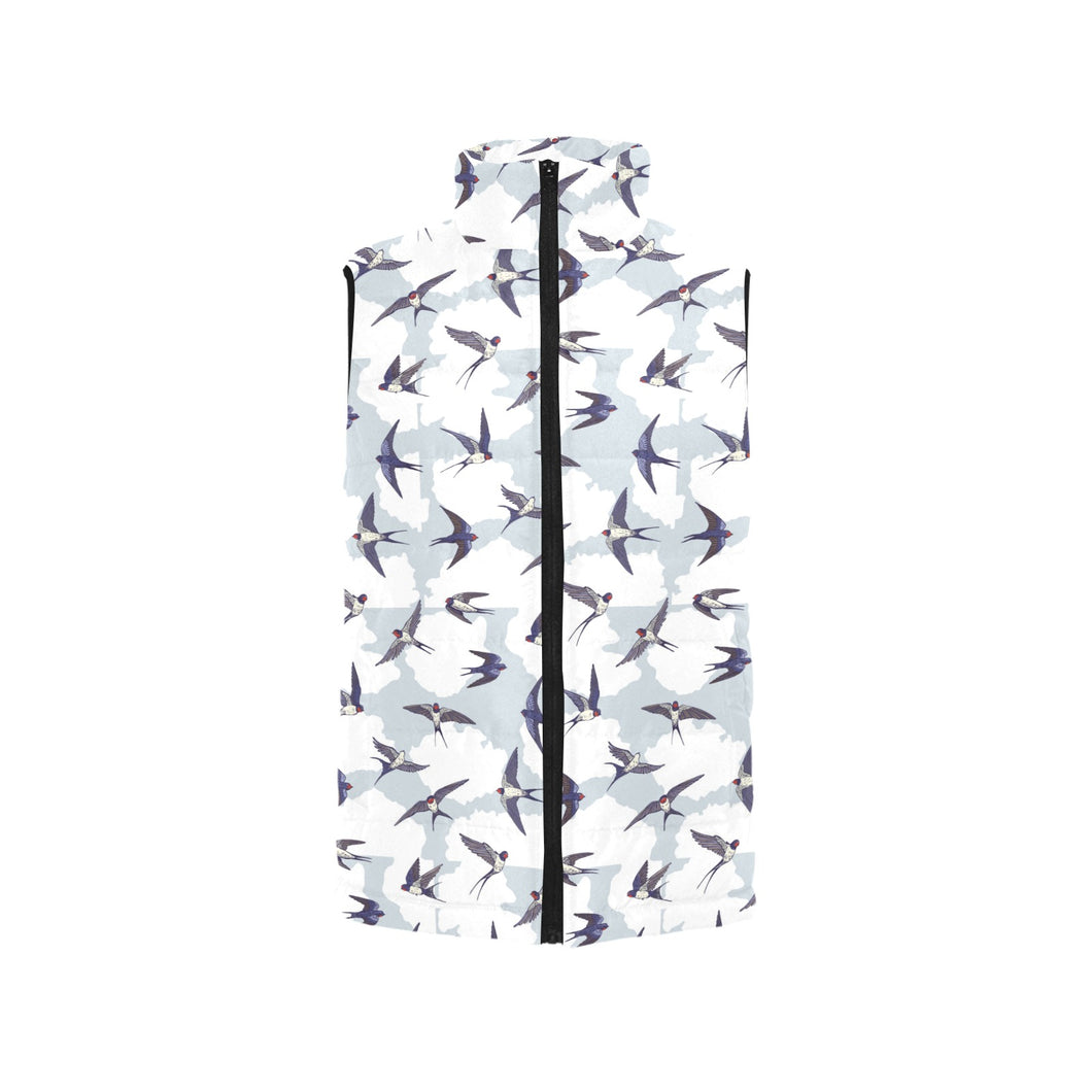 Swallow Pattern Print Design 05 Women's Padded Vest