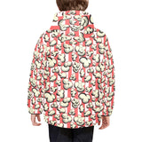 Popcorn Pattern Print Design 05 Kids' Boys' Girls' Padded Hooded Jacket