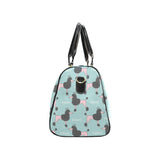 poodle dog green background Travel Bag
