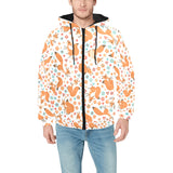 Squirrel Pattern Print Design 05 Men's Padded Hooded Jacket