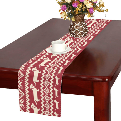 Dachshund Nordic pattern Table Runner