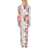 Pig Pattern Print Design 02 Women's Long Pajama Set