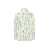 Seahorse shell pattern Women's Long Sleeve Polo Shirt